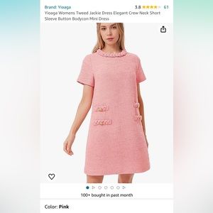 NWT never worn tweed Jackie dress pink size Small